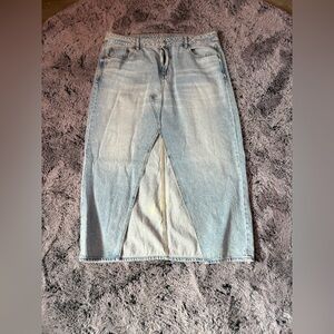 American Eagle Outfitters Light Blue Denim Midi Skirt